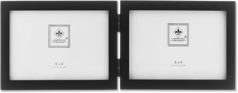 Lawrence Frames Hinged Double Black Wood Picture Frame, Gallery Collection, 4x6-Inch - Image 1