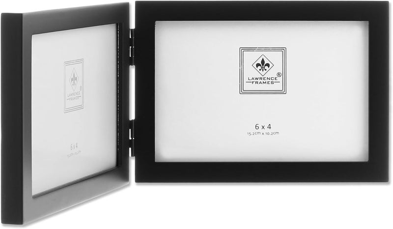 Lawrence Frames Hinged Double Black Wood Picture Frame, Gallery Collection, 4x6-Inch - Image 3