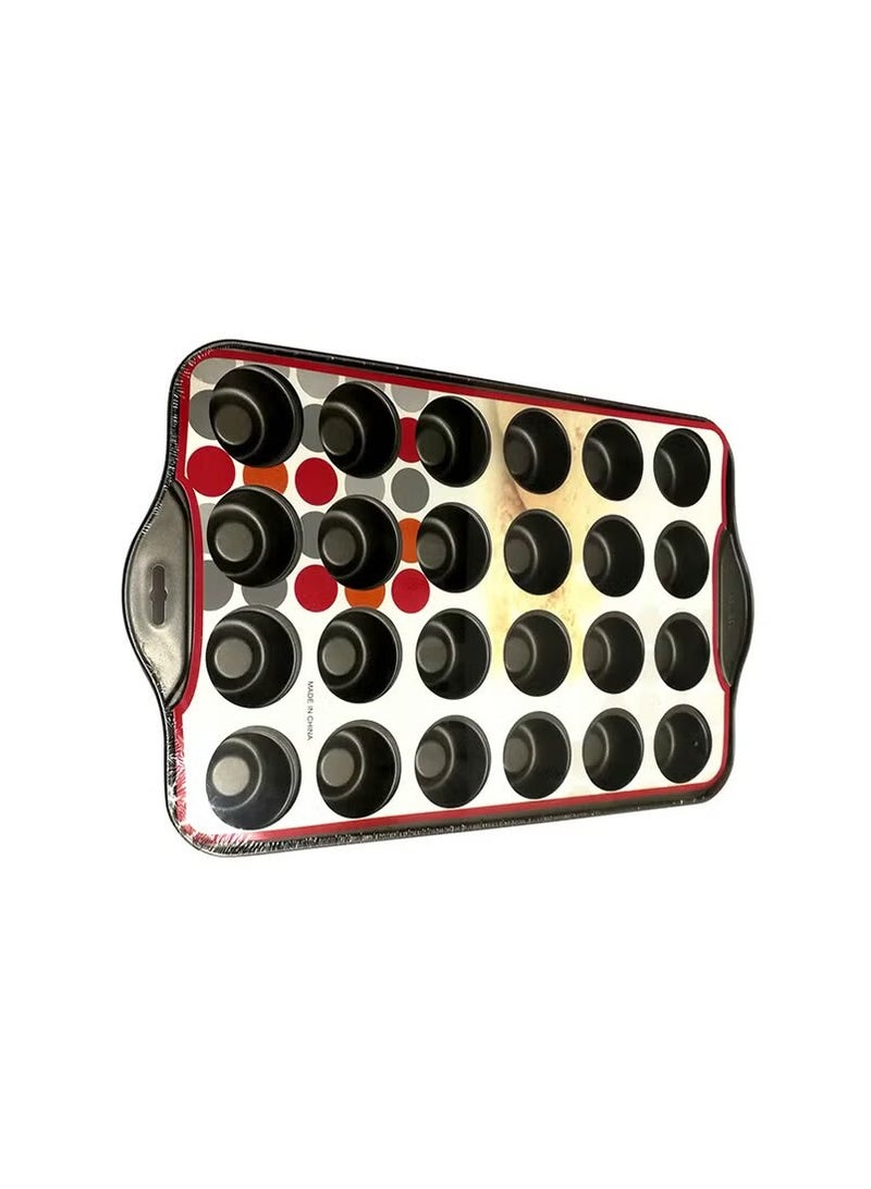 24-Cavity Cake Mould Black - Image 2