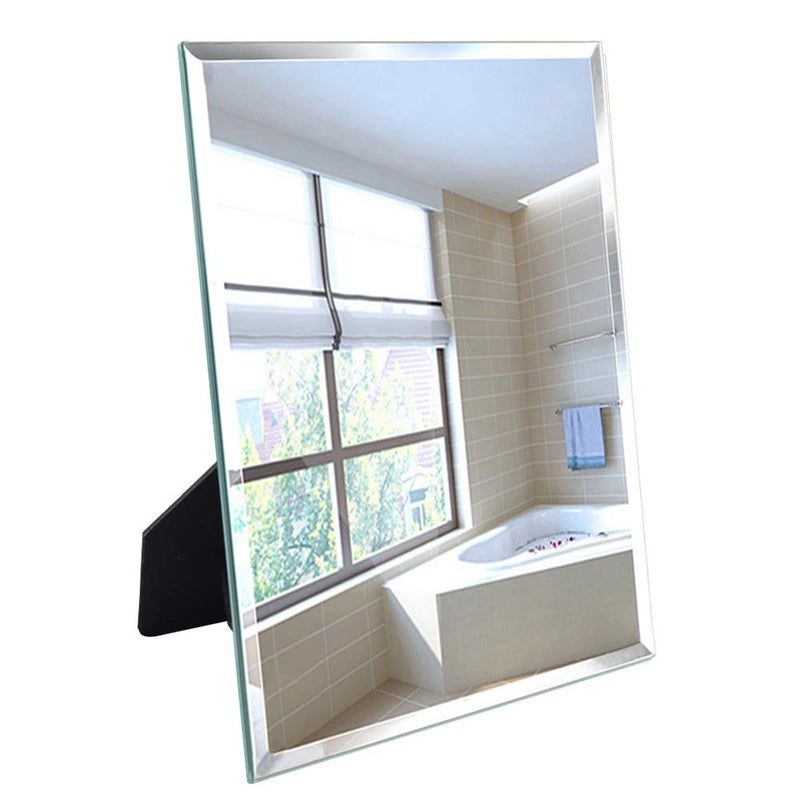 Calenzana Frameless Mirror Wall Hanging and Desk Standing Compatible with Makeup Vanity Mirrors106x13 inch