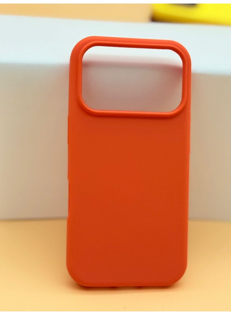 Cat - Cot Bright Orange Silicone Phone Case for iPhone 17 Pro Max – Soft Touch, Shockproof, Anti-Slip Protective Cover - Image 2