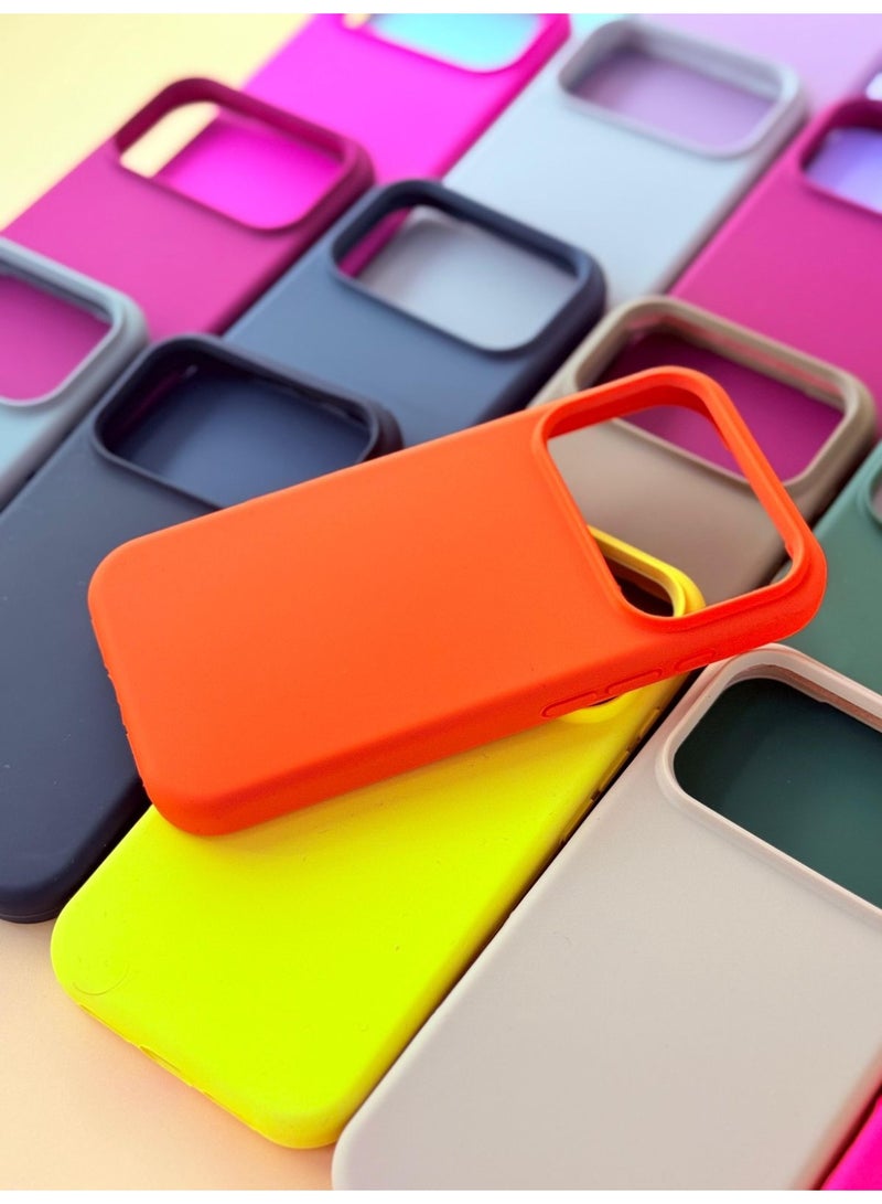 Cat - Cot Bright Orange Silicone Phone Case for iPhone 17 Pro Max – Soft Touch, Shockproof, Anti-Slip Protective Cover - Image 3