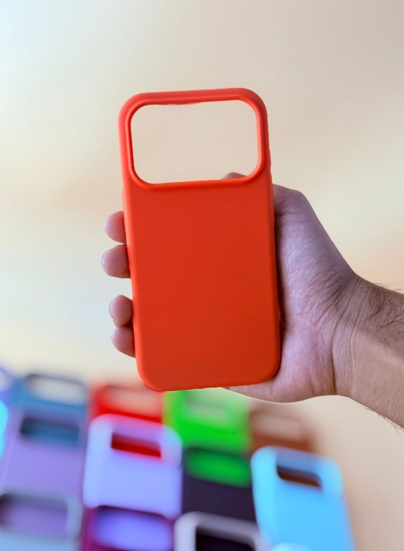 Cat - Cot Bright Orange Silicone Phone Case for iPhone 17 Pro Max – Soft Touch, Shockproof, Anti-Slip Protective Cover - Image 4