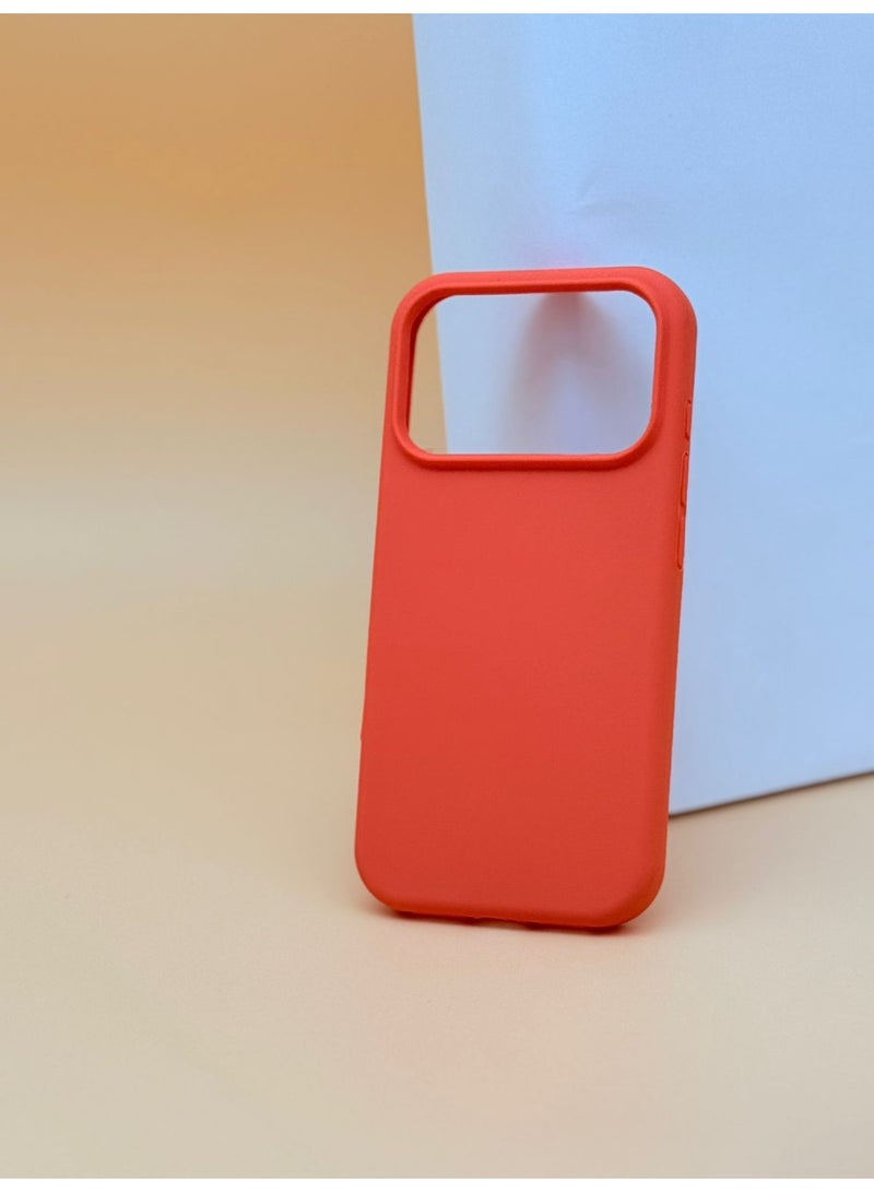 Cat - Cot Bright Orange Silicone Phone Case for iPhone 17 Pro Max – Soft Touch, Shockproof, Anti-Slip Protective Cover - Image 1