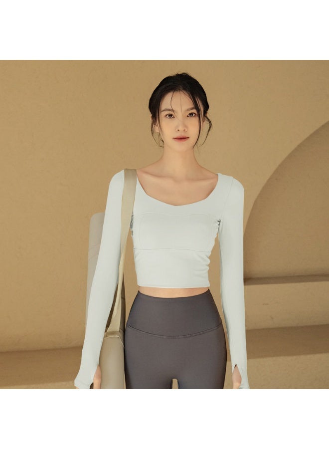 Long Sleeve Gym Crop Top Sports Yoga Top Women  T-Shirts Sportwear Fitness Tank Top Sport Active Wear Workout Athletic Shirt