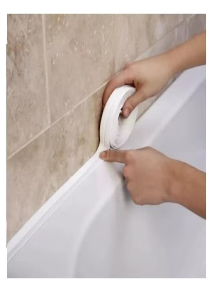 Generic Sealing Tape Toilet Sealing Tape Waterproof Mold Moisture Proof High Adhesion Kitchen Bathroom Sealing Tape Dampproof Sealing Sticker for Kitchen Sink Bathroom 3.2m to 3.8cm White  - Image 1