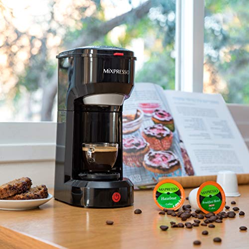 Mixpresso 2-in-1 Coffee Maker – Single Serve & Ground Coffee Brewer, Compact Personal Coffee Machine for Pods & Loose Grounds, Quick Brew 14 oz Portable Small Coffee Maker, Black - Image 5