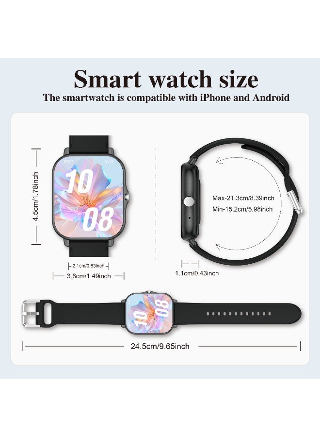Trytoo Unisex Smart Watch with Bluetooth Calling, 2.0” HD IPS Screen, Activity & Health Tracking, Waterproof Smartwatch - Image 2