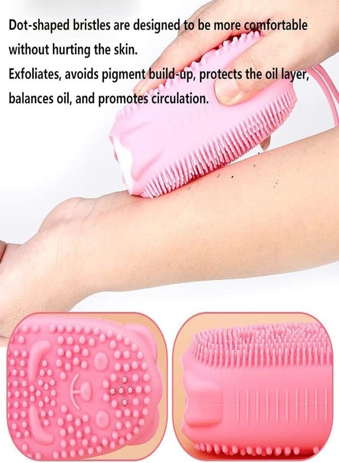 BIRZAR Bath Brush Silicone Shower Brush Body Scrubber, Foams Easily Brush Body Scrubber Dual-sided Bath Shower Body Brush Bath Brush for Gentle Exfoliation Cleaning and Massage Care - Image 4