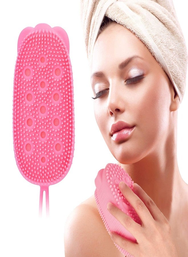 BIRZAR Bath Brush Silicone Shower Brush Body Scrubber, Foams Easily Brush Body Scrubber Dual-sided Bath Shower Body Brush Bath Brush for Gentle Exfoliation Cleaning and Massage Care - Image 1