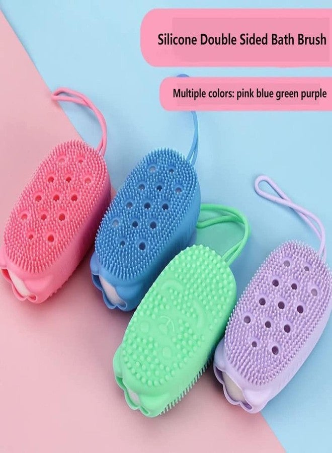 BIRZAR Bath Brush Silicone Shower Brush Body Scrubber, Foams Easily Brush Body Scrubber Dual-sided Bath Shower Body Brush Bath Brush for Gentle Exfoliation Cleaning and Massage Care - Image 2