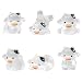 UYUOO 6 Pack Glow in The Dark Cow Car Decor Cute Luminous Resin Dashboard Decorations for Cars 33cm Funny Animal Touchscreen Accessories Transparent - Image 2