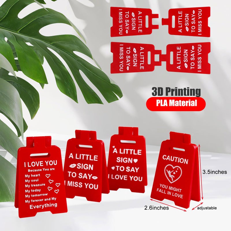 MAKIOTEKO 3D Mini Sign Valentine's Decoration Anniversary Present, Romantic Red A Little Sign To Say I Love You Sign Plaque Perfect Gifts for Her Wife Girlfriend Valentines Anniversary Wedding - Image 2