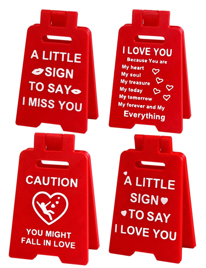 MAKIOTEKO 3D Mini Sign Valentine's Decoration Anniversary Present, Romantic Red A Little Sign To Say I Love You Sign Plaque Perfect Gifts for Her Wife Girlfriend Valentines Anniversary Wedding - Image 1