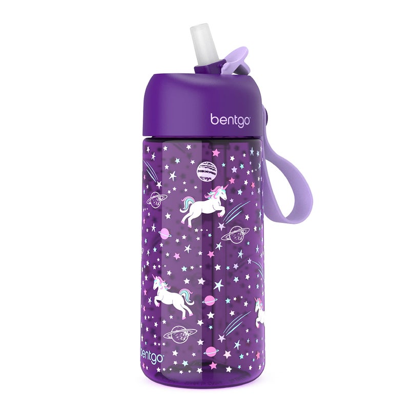 Bentgo Kids Water Bottle - New & Improved 2023 Leak-Proof  BPA-Free 15 oz. Cup for Toddlers & Children - Flip-Up Safe-Sip Straw for School  Sports  Daycare  Camp & More (Unicorn)