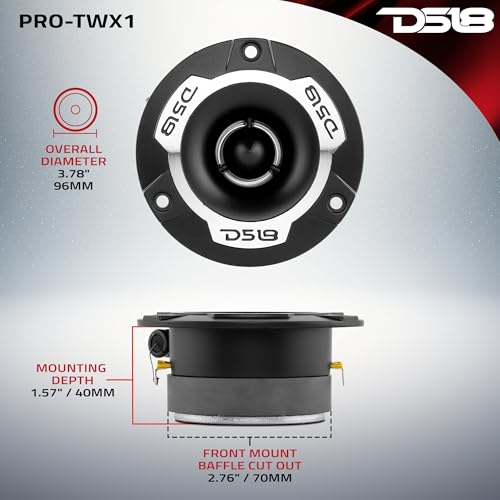 DS18 PRO-TWX1 Super Tweeter 1" Aluminum Frame and Diaphragm, 240W Max, 4 Ohms, Built in Crossover - PRO Tweeters are The Best in The Pro Audio and Voceteo Market - Pair - Image 3