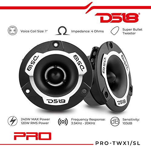 DS18 PRO-TWX1 Super Tweeter 1" Aluminum Frame and Diaphragm, 240W Max, 4 Ohms, Built in Crossover - PRO Tweeters are The Best in The Pro Audio and Voceteo Market - Pair - Image 2