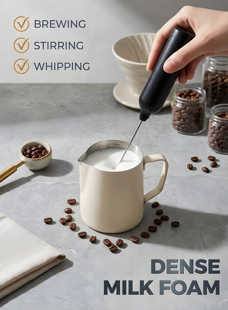Beauenty Milk Frother Handheld, Electric Rechargeable Foam Maker Frother Wand,Drink Mixer with Stainless Steel Whisk for Coffee,Matcha,Lattes,Cappuccino(Black) - Image 5