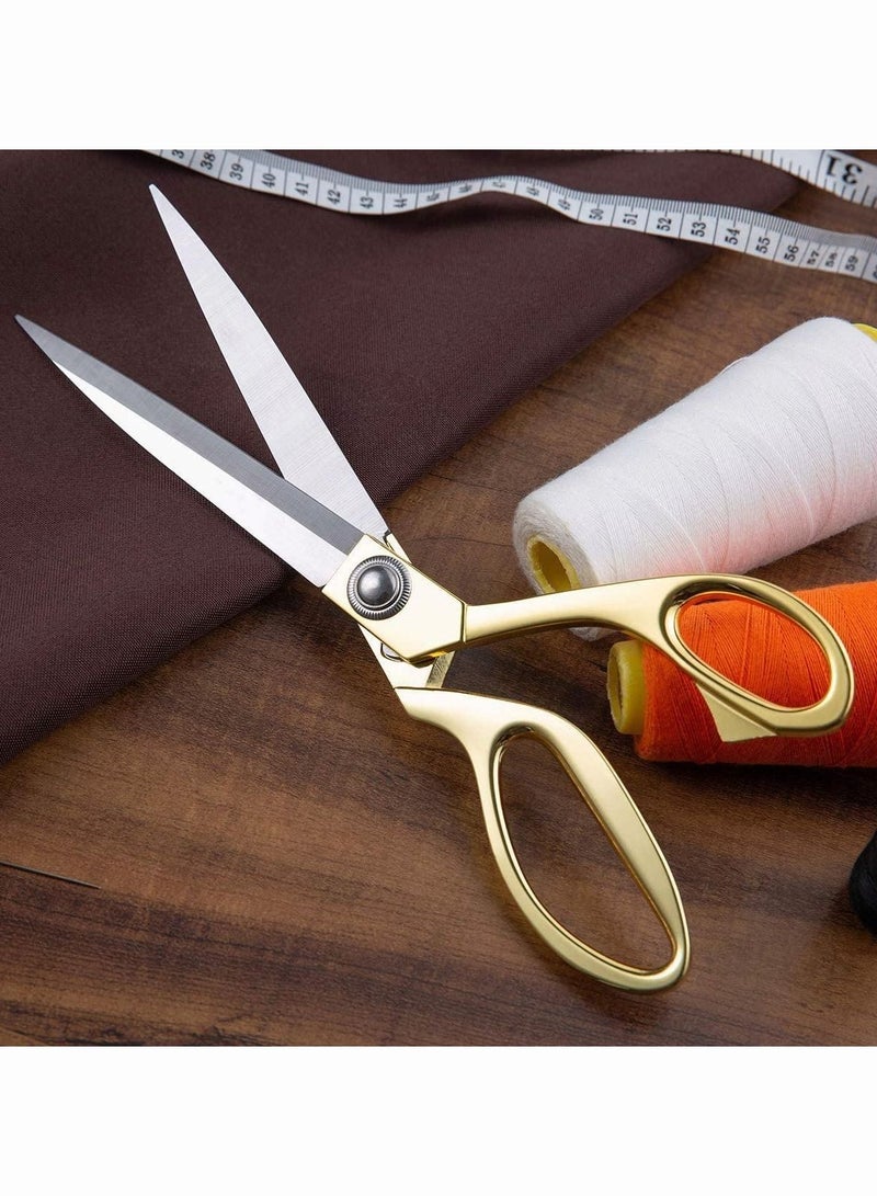 SYOSI 2Pcs Set Of Gold Stainless Steel Sharp Tailor Scissors, Clothing Scissors Barbecue Cut Adjustable Kitchen Scissor Fabric Shears Heavy Duty for Tailoring Sewing, Craft, Household  - Image 4