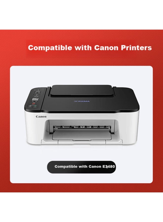 Huiwei Compatible Canon E3480 Ink Cartridge Color Inkjet Printer Cartridge For Students Home Office Printing Copying Photo Printing Black And Color High Capacity Set