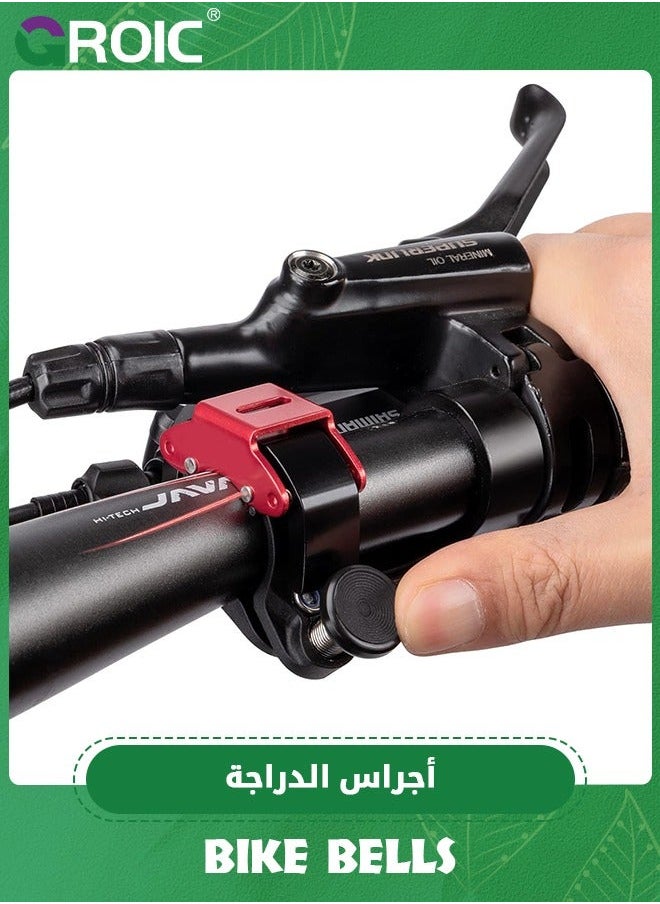 GROIC Black Bicycle Bell, Innovative Aluminium Mini Bell Handlebar 100 dB Crisp and Loud Sound, New Upgraded Mountain Bike Horn, for 22-24mm (0.86-0.94inch)  - Image 2
