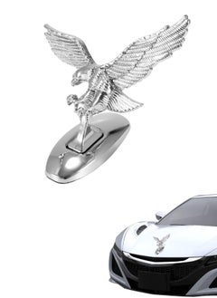 ShebSheb Silver Eagle Shaped Car Ornament WithWaterproof Self-adhesive And Rustproof  - Image 1