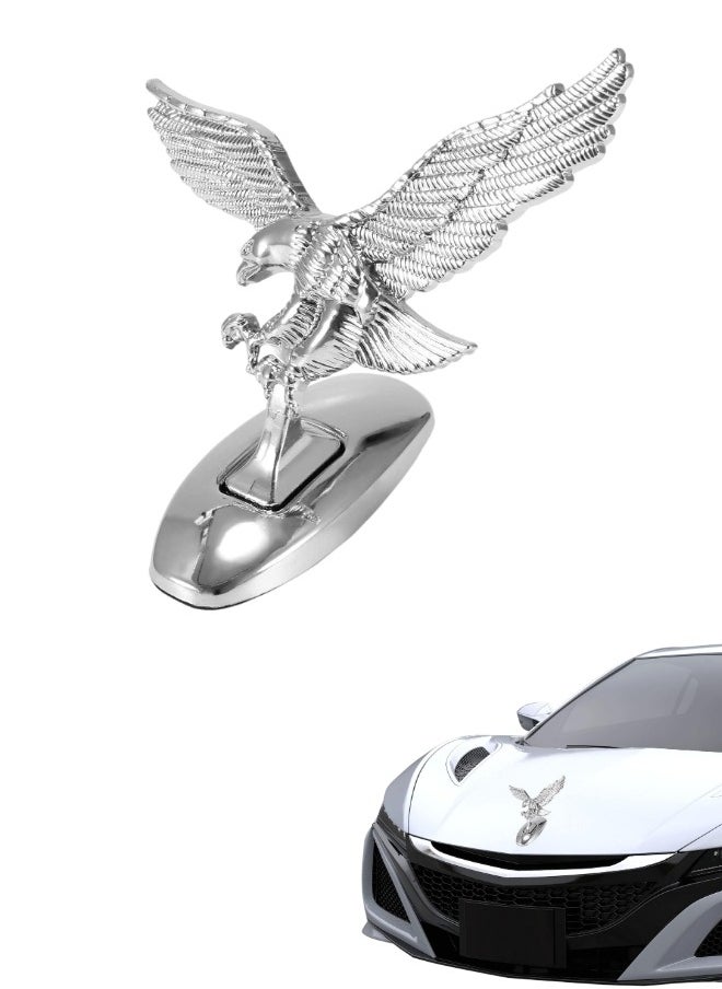 ShebSheb Silver Eagle Shaped Car Ornament WithWaterproof Self-adhesive And Rustproof  - Image 1