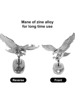 ShebSheb Silver Eagle Shaped Car Ornament WithWaterproof Self-adhesive And Rustproof  - Image 2