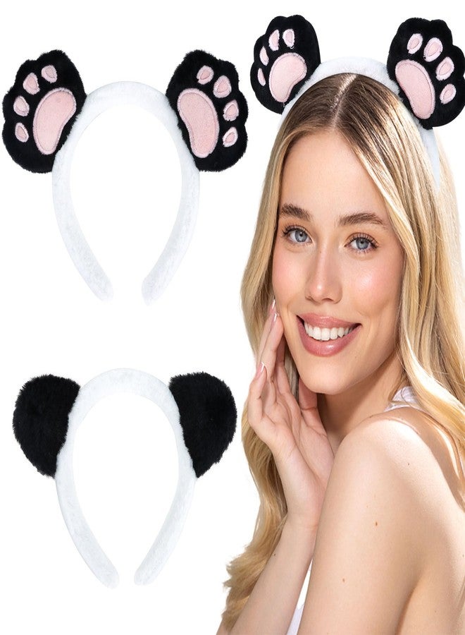 كوراسا طقم ربطات شعر لطيفة من قطعتين من كوراسا للنساء والفتيات، ربطة شعر على شكل باندا لغسل الوجه، ربطة شعر على شكل آذان حيوانية للأطفال، ربطات شعر على شكل دب للنساء، ربطة شعر قطيفة كاواي، ربطة شعر سبا، إكسسوارات شعر - Image 1