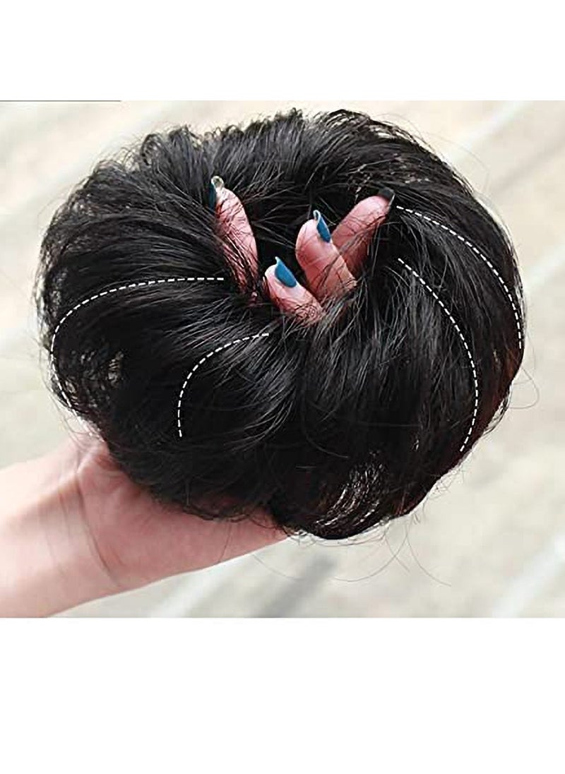 Estelle Messy Hair Bun Scrunchie with Elastic Rubber Band Ponytail Hair Extensions Updo Chignon Donut Ponytail Hairpiece Synthetic Tousled Hair for Women (Color No 18H613)  - Image 5