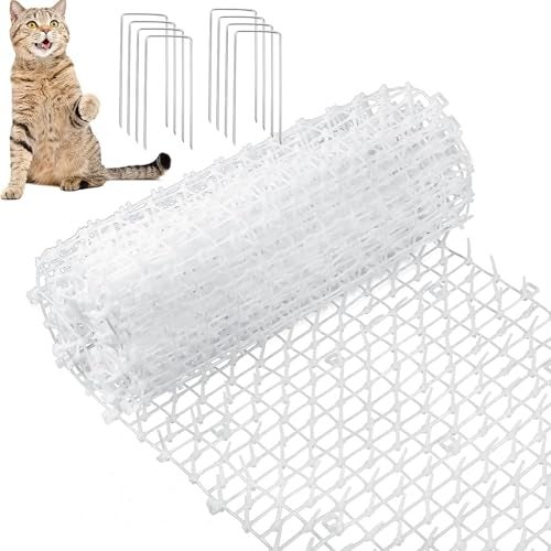 Zopeal 6.5ft Cat Repellent Mat with 8 Ground Stakes 8 Zip Ties, Spikes Deterrent Mat Keep Dog Off Couch for Indoor Outdoor Keep Pet Off Yard Garden, 79 x 12 Inch/1 Roll - Image 1