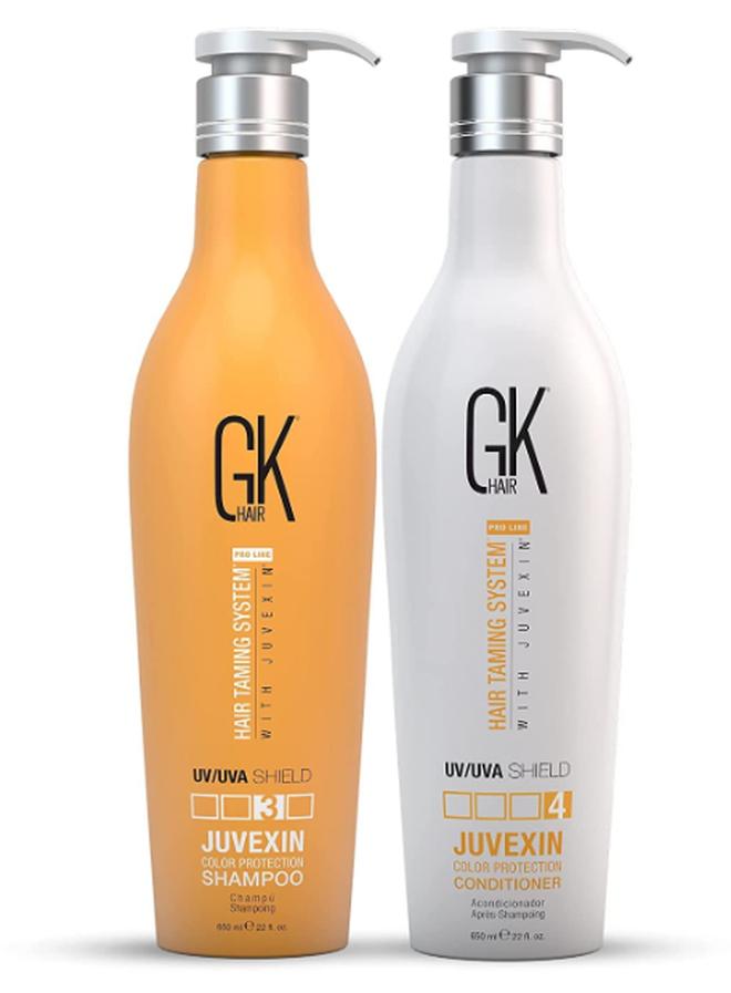 GK Hair Shield Shampoo and Conditioner Sets (22 Fl Oz/650ml) - Deep Cleansing Moisturizing Heat Shield Protection for Color Treated Dry Damaged Curly Frizzy Hair - Sulfate Free - Image 1