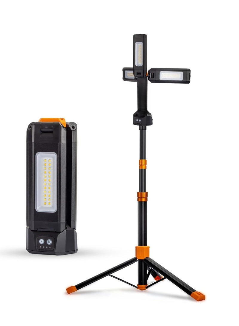 Portable Rechargeable LED Work Light with Telescopic Tripod Stand for Job Sites  - Image 5