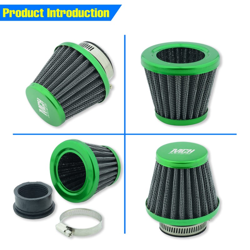 MCHMFG Motorcycle Air Filter 38mm for SSR 110cc 125cc Coolster CRF Dirt Pit Bike GY6 50cc Scooter Moped QMB139 Engine Parts (Green) - Image 5