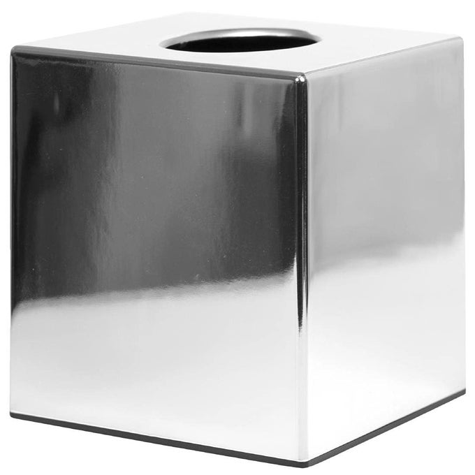 CHROME CUBE TISSUE HOLDER PLASTIC BASE SIZE 130H X 120W X 120D MM BATHROOM RECEPTION AREAS CC493