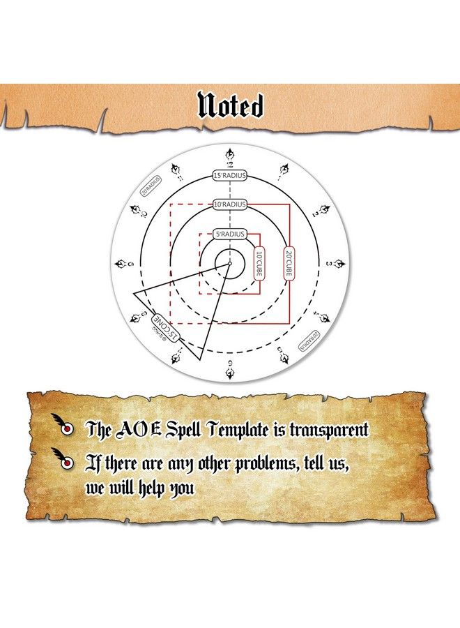 Byhoo Spell Aoe Damage Marker Dnd Area Effect Template 1" Grid Or Hex Tabletop Game Mat Rpg Gaming Accessories For Dungeons And Dragons 5E Pathfinder And Other Ttrpgs  - Image 4