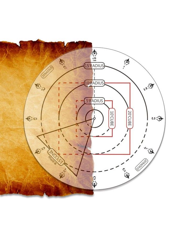 Byhoo Spell Aoe Damage Marker Dnd Area Effect Template 1" Grid Or Hex Tabletop Game Mat Rpg Gaming Accessories For Dungeons And Dragons 5E Pathfinder And Other Ttrpgs  - Image 2