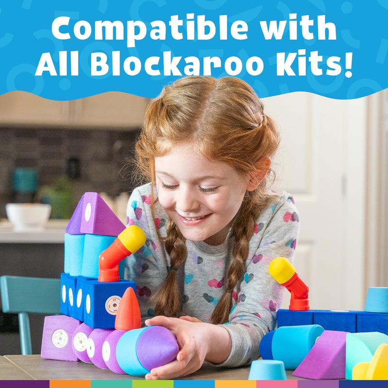 Blockaroo Magnetic Foam Bath Building Blocks - 50-Piece Trunk Set, Preschool Toys, Bathtub Toys, Sensory Toys, Engineering Toys for Kids 3-5 - Image 4