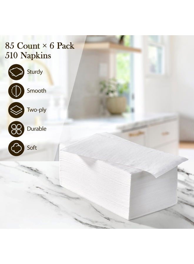 Vplus 510 Pack Paper Napkins Guest Towels Disposable Premium Quality 2-ply Dinner Napkins Disposable Soft, Absorbent, for Kitchen, Parties, Dinners or Events(White) - Image 3
