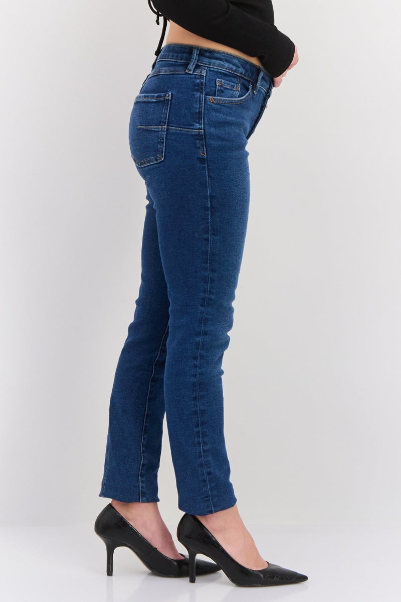 ESPRIT Women Slim Fit Washed Stretchable Jeans, Blue - Image 2