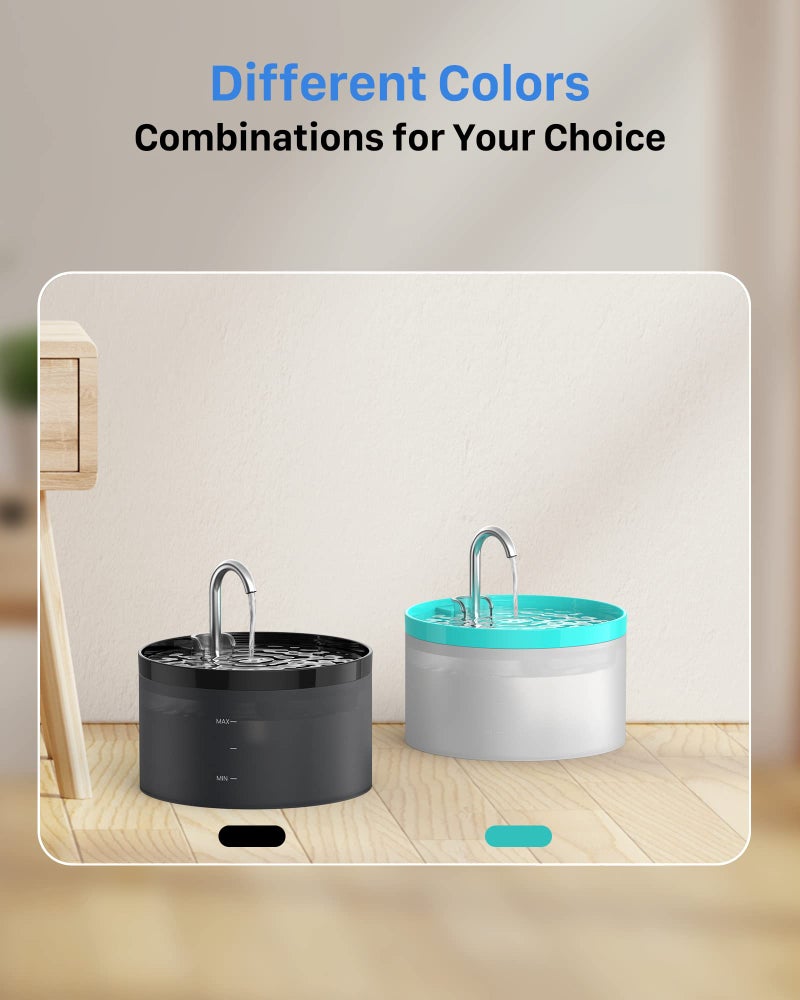 GIOTOHUN Cat Water Fountain: Dog Bowl Fountains - Automatic Pet Dispenser - Dogs Drinking Waterer Bowls Indoor - Auto Watering Dish Supplies - Easy Cleaning Animal Machine - Quiet 67oz/2L Kitty Drink Fountain - Image 3