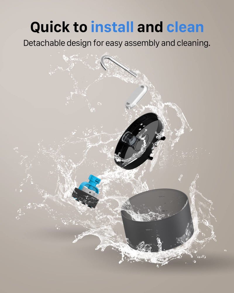 GIOTOHUN Cat Water Fountain: Dog Bowl Fountains - Automatic Pet Dispenser - Dogs Drinking Waterer Bowls Indoor - Auto Watering Dish Supplies - Easy Cleaning Animal Machine - Quiet 67oz/2L Kitty Drink Fountain - Image 5