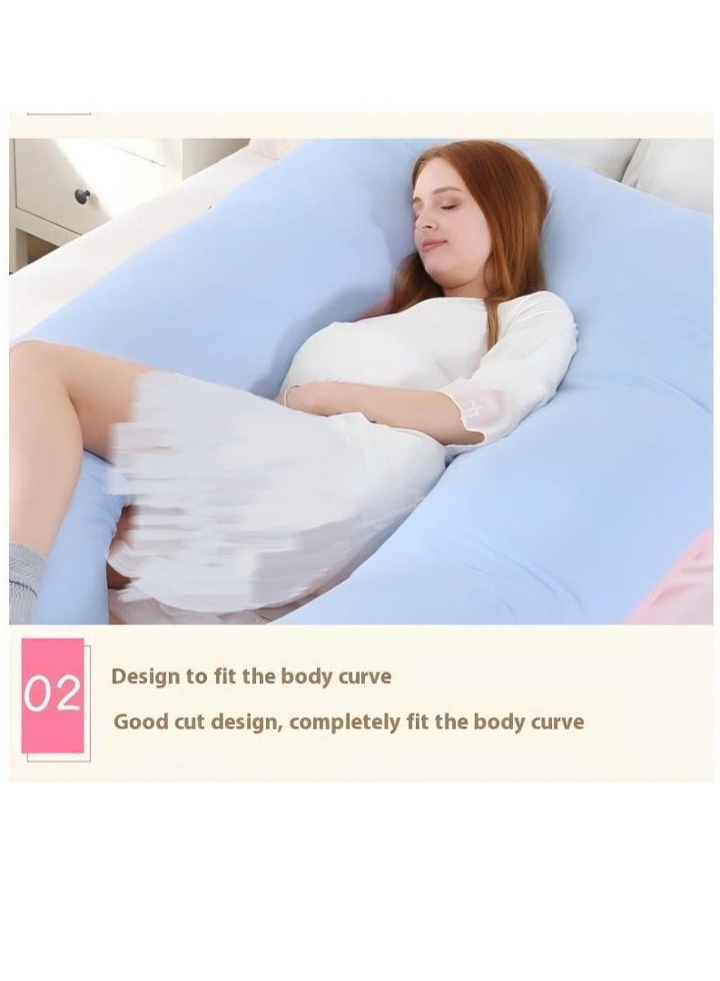 Bluejw 80x155cm U-Shaped Full Body Pregnancy Cotton Pillow Pregnancy Pillows For Sleeping - Image 4