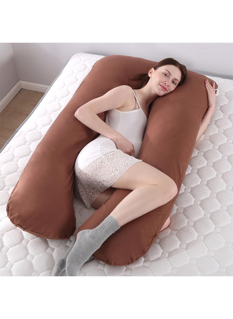 Bluejw U-Shaped Full Body Pregnancy Cotton Pillow Pregnancy Pillows For Sleeping 80x155cm  - Image 1