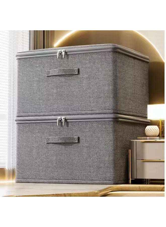 DUNISO 2 PCS Oversized Storage Box, Home Storage Box, Foldable Zipper Cover Cubic Storage Cabinet, Home Bedroom Office Storage Box - Image 2