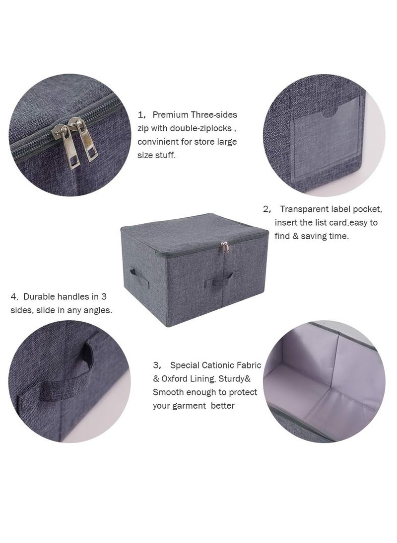 DUNISO 2 PCS Oversized Storage Box, Home Storage Box, Foldable Zipper Cover Cubic Storage Cabinet, Home Bedroom Office Storage Box - Image 5