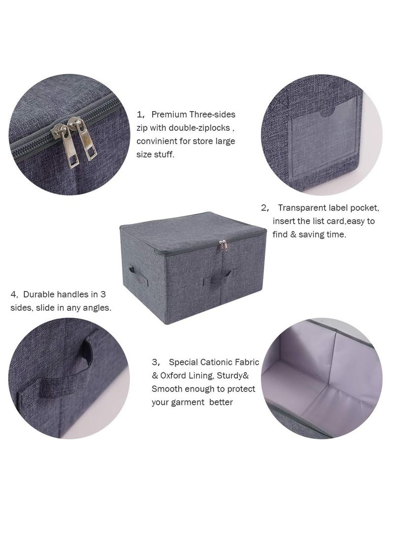 DUNISO 2-piece lockable storage, home organizer, password box, foldable zipper covered storage box, home bedroom office storage box  - Image 5