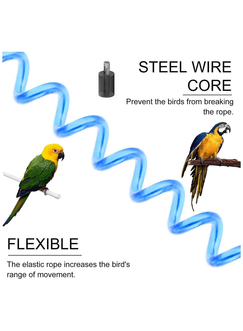 Generic Parrot Flying Rope, Bird Harness Anti Bite Bird Aviator Training Rope 6m Parrot Bird Harness Leash Rope Pet Supplies for Macaw African Greys Parakeet, With 3 Parrot Foot Rings  - Image 3