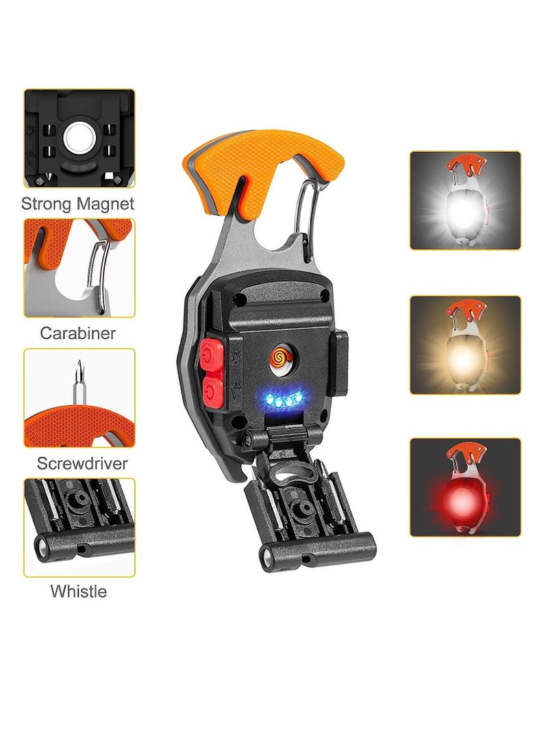 Portable Mini LED Small Work Light Keychain Flashlight 7 Modes 800 Lumens Rechargeable Inspection Lights with Bottle Opener Magnetic Base for Camping Repair Emergency Lighting  - Image 2