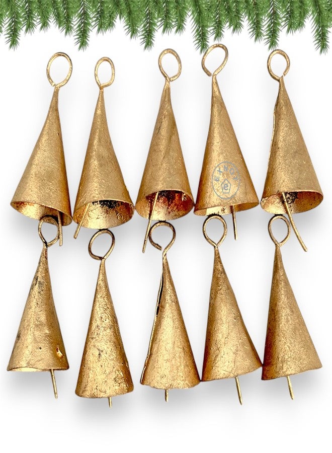 EXNOT 20 Pc Vintage Rustic Metal Cow Bells for Christmas Decor - Antique Handmade 4 cm Gold Bells, Witch Bells, Jingle Bell Decor, Small Vintage Bells, Christmas Rustic Bells. - Image 4